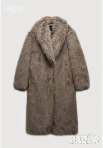 палто ZARA winter2025 taupe grey