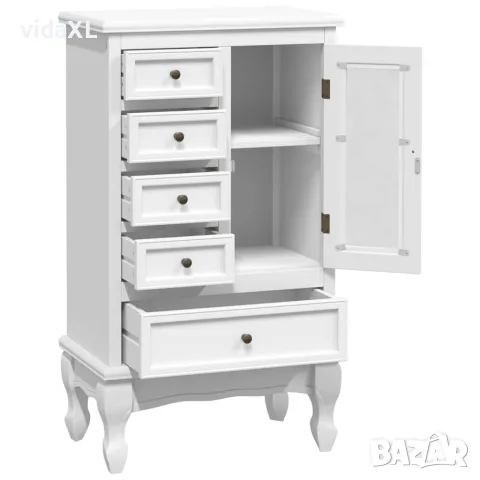 vidaXL Шкаф с 5 чекмеджета, 2 рафта, бял, снимка 4 - Скринове - 56146287