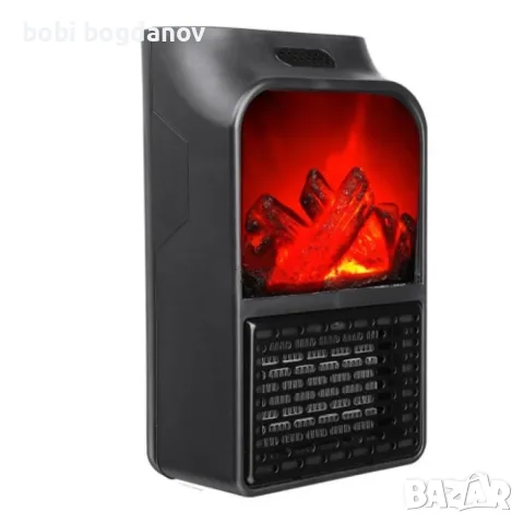 TV249 Мини печка с камина ефект / Материал: ABS; Цвят: черен; Напрежение: 220 V; Мощност: 500 W; Раз