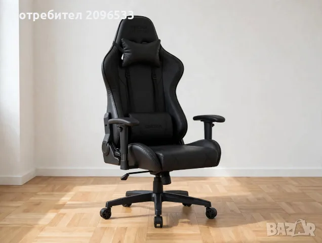 Геймърски стол SINDRA YM-01-MC - Черен, Еко кожа, Нов в кашон 20кг