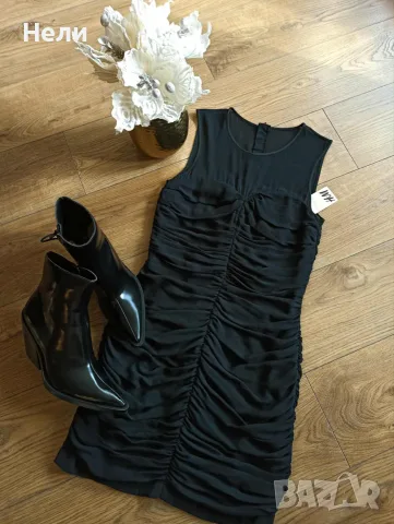 H&M Нова стилна черна мини рокля, снимка 4 - Рокли - 56736120