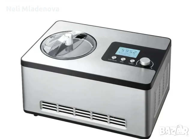 Чисто нова машина за сладолед (Ice Cream Maker) с компресор – Черен Дизайн