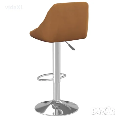 vidaXL Бар табуретки, 2 бр, кафяви, кадифе, снимка 5 - Столове - 56147140