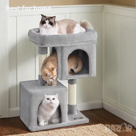 FEANDREA Драскалка за котки, кула за котки 74 см, размер M, къщичка за котки от среден размер 