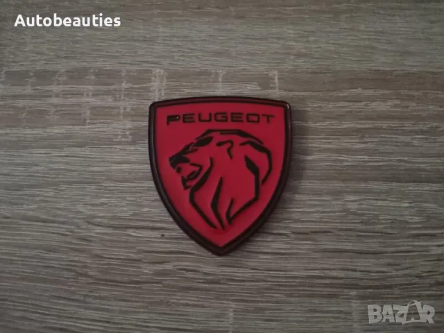 металнa емблема Peugeot червено с черно