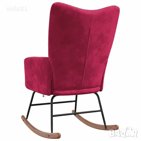 vidaXL Люлеещ стол, виненочервен, кадифе, снимка 5 - Столове - 56146855