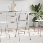 vidaXL Комплект бар маси с МДФ плот, 4 броя, бял, снимка 2