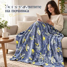 Светещо одеало 150/200, снимка 6 - Олекотени завивки и одеяла - 56687230