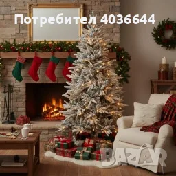 Коледна елха с вградени лампички по връхчетата