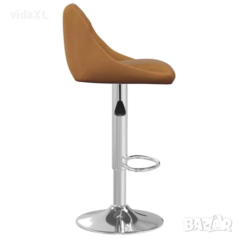 vidaXL Бар табуретки, 2 бр, кафяви, кадифе, снимка 6 - Столове - 56147140