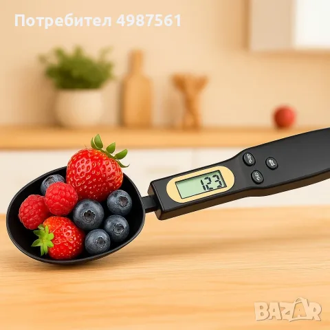 Дигитална мерителна лъжица-везна с LCD дисплей, до 500 г