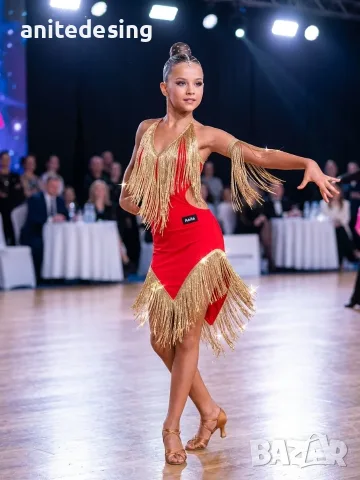 Рокля за спортни танци с ресни