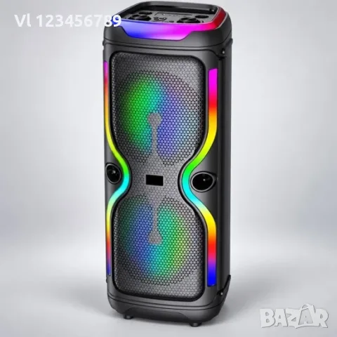 Безжична акумулаторна Bt караоке тонколонка 2х12" -Brodu BTS-2147 