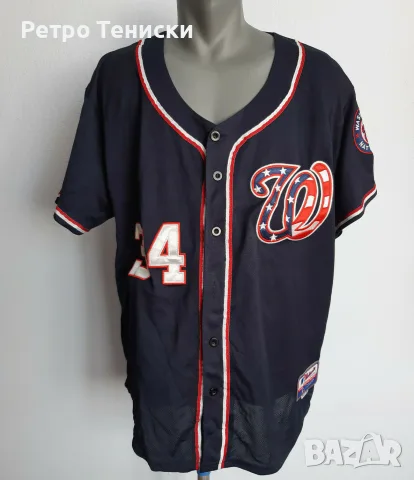 Тениска Washington Nationals (Bryce Harper #34) Majestic — Мъже размер XL Синьо