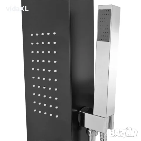 vidaXL Система душ панел от алуминий, черна, снимка 5 - Душове - 56146030