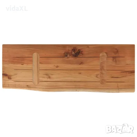 vidaXL Стенен рафт, 70x30x3,8 см, правоъгълен, масив акация, жив ръб
