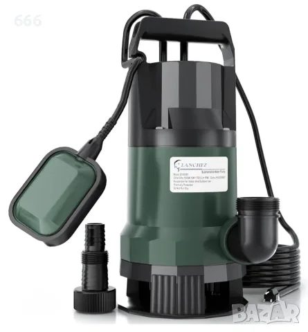 Потопяема помпа за мръсна вода LANCHEZ, 1000 W, 17 000 л/ч, максимален дебит.