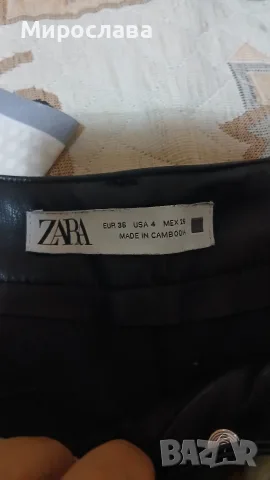 Кожен панталон Zara, снимка 2 - Панталони - 56643894