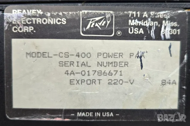Peavey CS-400 - стерео усилвател на мощност, снимка 4 - Ресийвъри, усилватели, смесителни пултове - 56660508