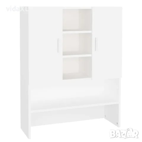vidaXL Шкаф за пералня, бял, снимка 7 - Шкафове - 56146555