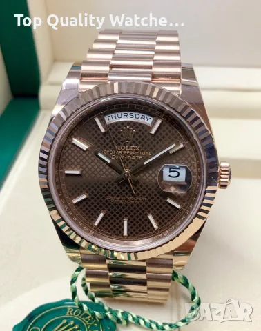 Rolex Day-Date 40mm President Rose Gold Chocolate Dial Diagonal Motif Унисекс Различни Варианти