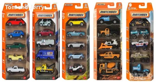 Комплект метални колички Matchbox - различни модели