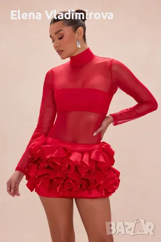 Мини рокля 3D - Бранд Fashion Nova