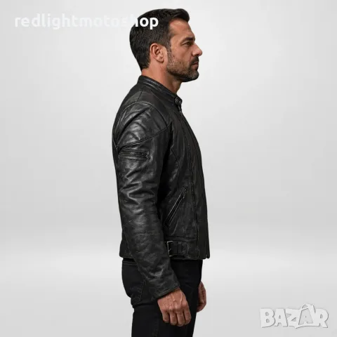 Мъжко кожено мото яке XL, снимка 2 - Аксесоари и консумативи - 56590190