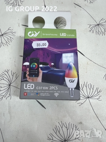  2 бр. bravotecno Smart LED E14 6W – RGB Wi-Fi крушки / Alexa / Google