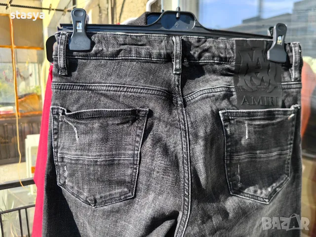  Мъжки черни дънки Amiri style — Size 32, снимка 3 - Дънки - 56556076