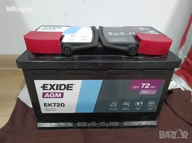 Акумулатор EXIDE AGM 72Ah, 760A (EN) 