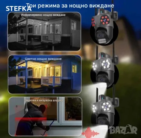 Тройна външна камера с Wi-fi, снимка 2 - Камери - 56552276