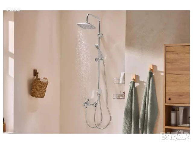 НОВО! Душ колона Livarno Home комплект за баня с голяма глава и слушалка 99.5 см