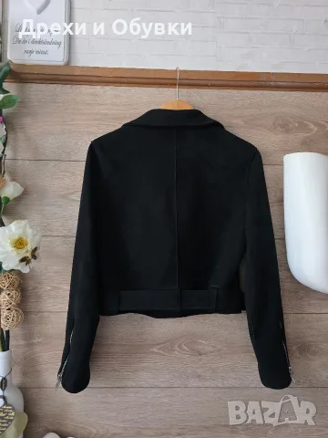Черно късо яке Zara, снимка 6 - Якета - 56600770