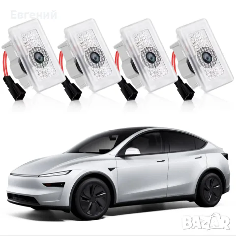 LED светлини за врати (проектори с лого) за Tesla Model 3 / Model Y – Декоративно амбиентно осветлен