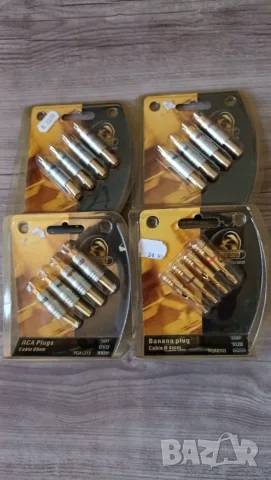 Продавам позлатени RCA щекери и Banana Plug конектори Profigold – нови, запечатани