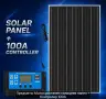 Соларен панел и контролер 100w, снимка 1