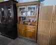 Дъбов кухненски бюфет с витрина, снимка 1