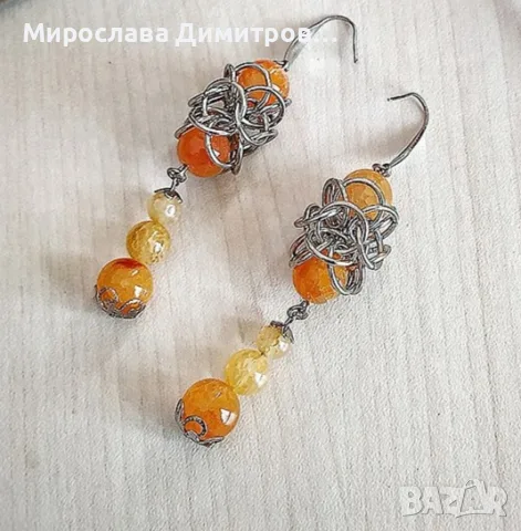 Ръчно изработени обеци с ахат