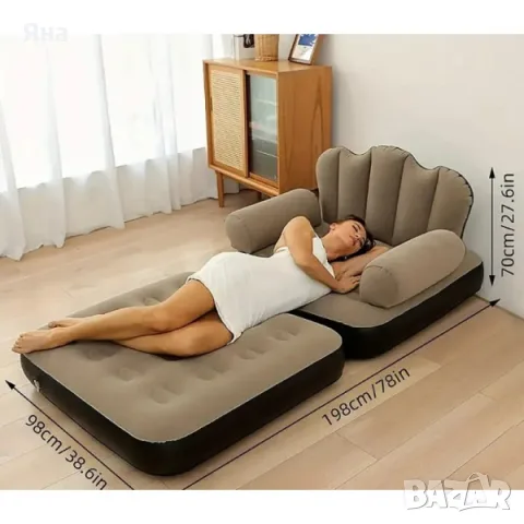Надуваем фотьойл 5 в 1 SuperSofa - Пет вида комфорт в едно удобно решение за Комфорт и Удобство, снимка 3 - Дивани и мека мебел - 46203217