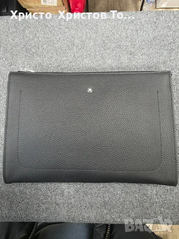 Уникално кожено портмоне клъч MONTBLANC
