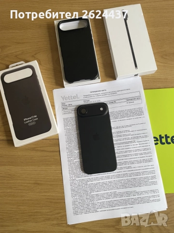 Бартер като нов iPhone Air 256gb black 33 месеца Йетел гаранция