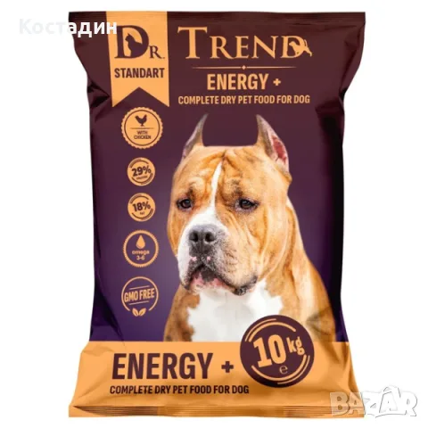 Пълноценна Храна за Кучета с Повишена Активност - 10кг - Energy+ - Dr. Trend
