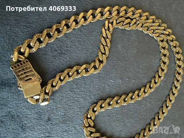 Злятен  синджир Монако 14к , снимка 6 - Колиета, медальони, синджири - 56602613
