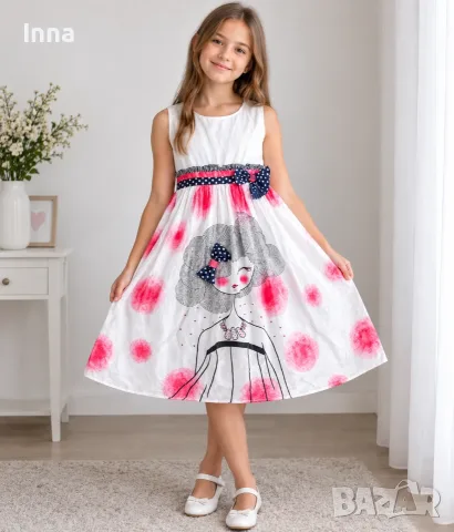 Официална рокля за момиче на 9-10-11 години, с мултицветен десен.  20 €
