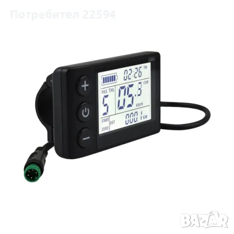 LCD дисплей за електрически велосипед с 5-пинов водоустойчив конектор – 24V/36V/48V