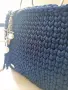 Hand made плетена синя чанта, снимка 5