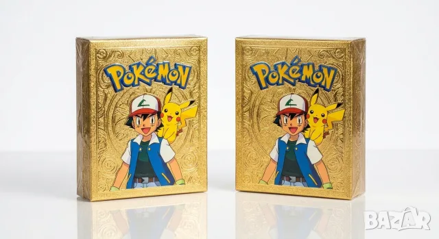 Нови Златни Карти Покемон (55 бр.) – Водоустойчиви Тестета Pokémon