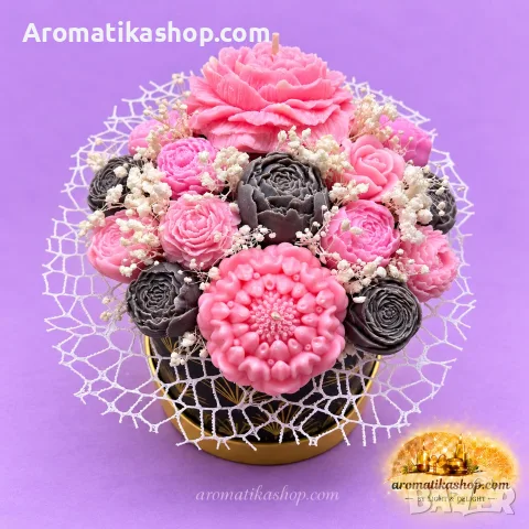 „Pink Noir“ – Ароматен соев букет, снимка 4 - Декорация за дома - 56681650