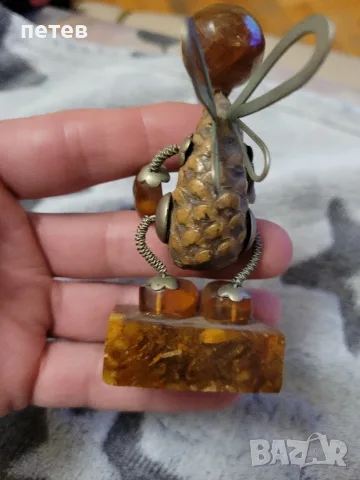 кехлибар. кехлибарена фигурка.amber., снимка 4 - Антикварни и старинни предмети - 56741733